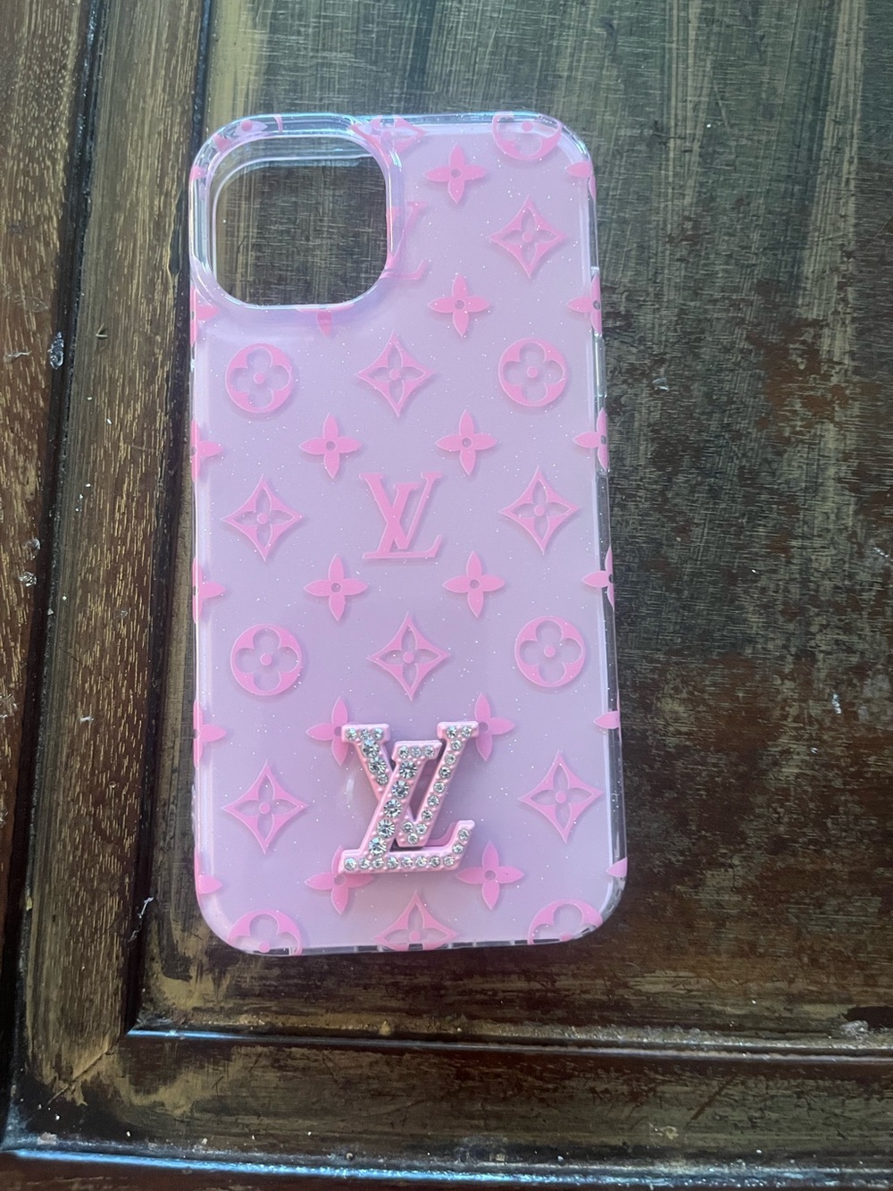 Pink LV look a like Monogram iPhone Case